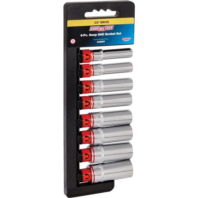 Channellock 346667 Standard 3/8 In. Drive 6-Point Deep Socket Set (8-Piece)