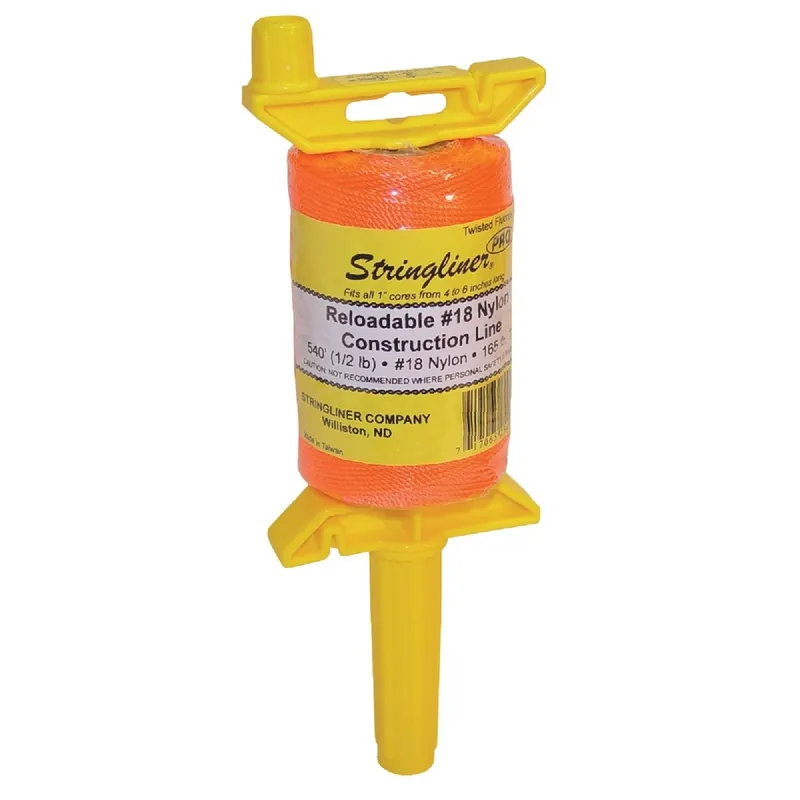 Stringliner 25406 PRO 540 Ft. Fluorescent Orange Twisted Nylon Mason Line Reel