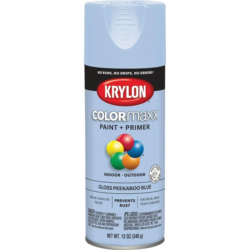 Krylon K05530007 ColorMaxx 12 Oz. Gloss Spray Paint Peekaboo Blue