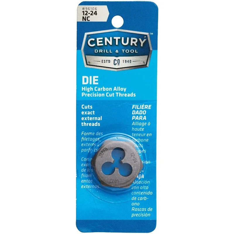 Century Drill Tool 96106 12-24 National Coarse 1 In. Across Flats Fractional Hexagon Die