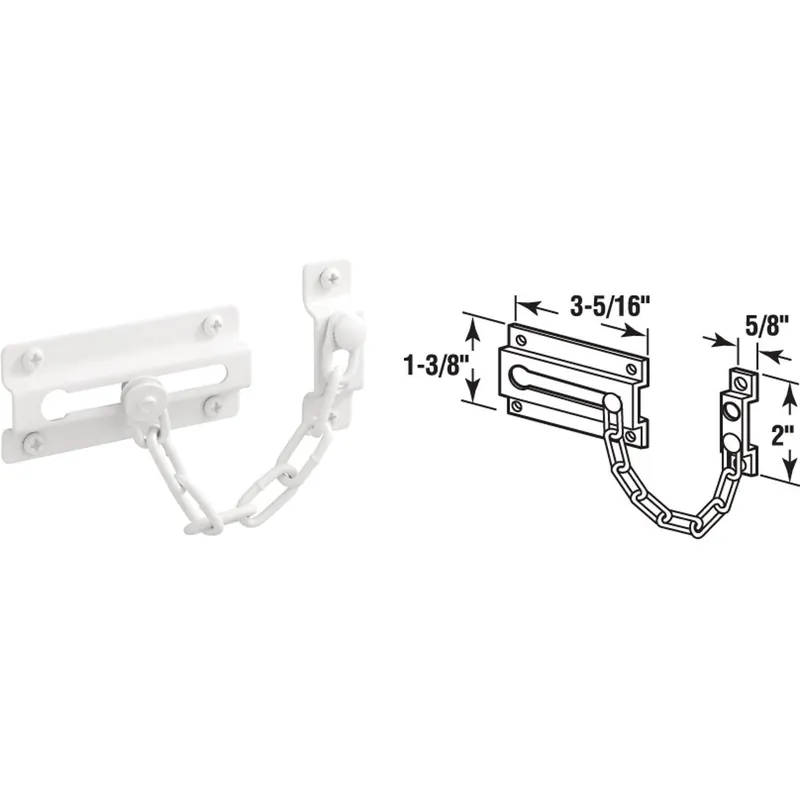 Defender Security U9852 White Chain Door Lock