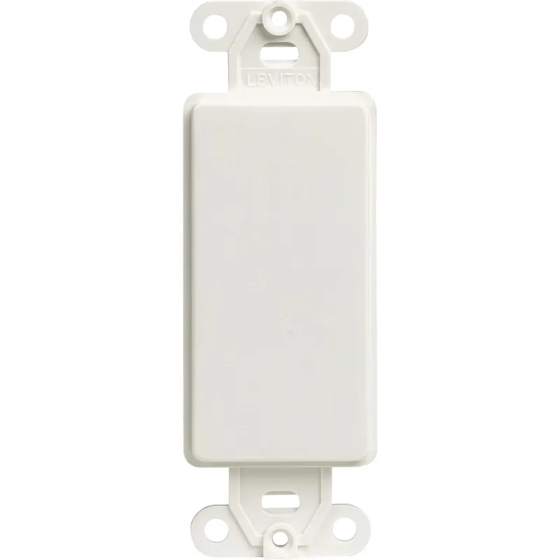 Leviton 022-80414-02W Decora QuickPort White Blank Wall Plate Insert