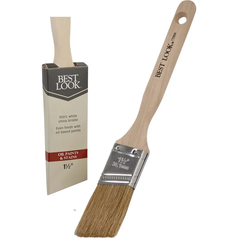 Best Look 772934 Angle White Natural China Bristle Paint Brush