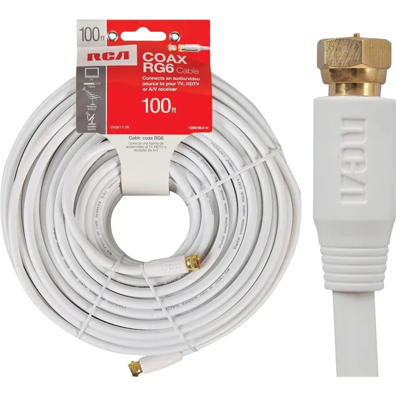 RCA VHW111R RCA 100 Ft. White Digital RG6 Coaxial Cable