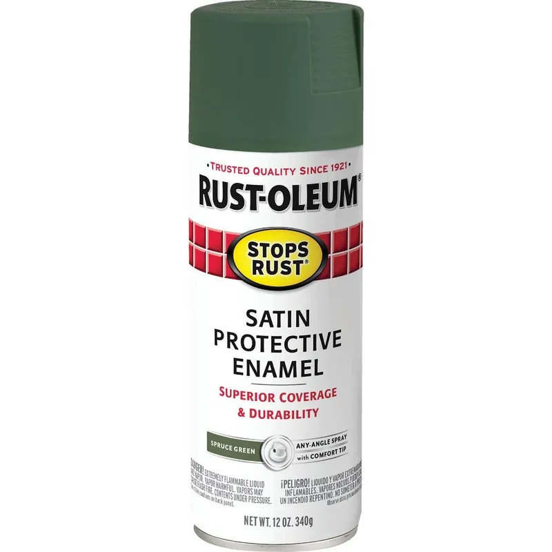 Rust-Oleum 7737830 Stops Rust Decor 12 Oz. Satin Spray Paint Spruce Green