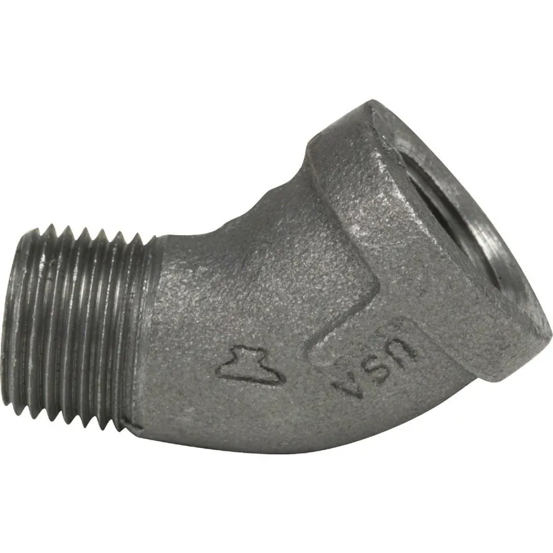 Anvil 8700128203 1/2 In. 45 Deg. Street Malleable Black Iron Elbow (1/4 Bend)