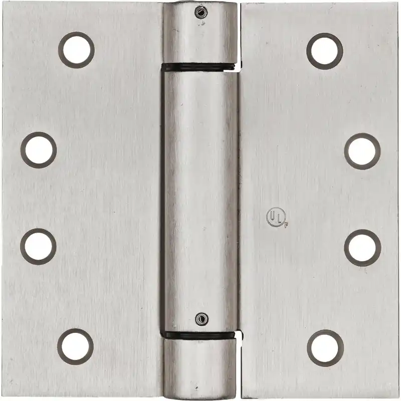 National N350801 4 In. Satin Nickel Square Spring Door Hinge