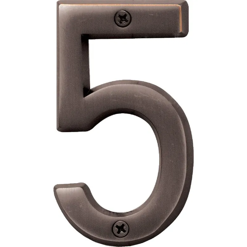 Hy-Ko BR-42OWB/5 Prestige Series 4 In. Oil Rubbed Bronze House Number Five