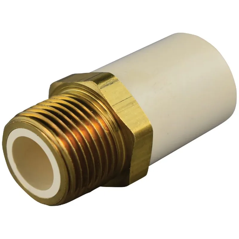Charlotte Pipe CTS02216B0800HA 3/4 Inch Slip x Brass MIP CPVC Transition Adapter
