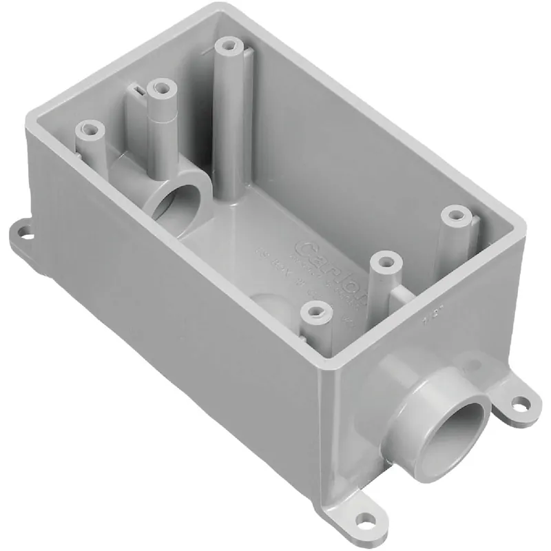 ABB E981FFNCTN Carlon 1-Gang PVC Molded Rigid Non-Metallic Dead-End Termination Wall Box, 1 In. Outlet