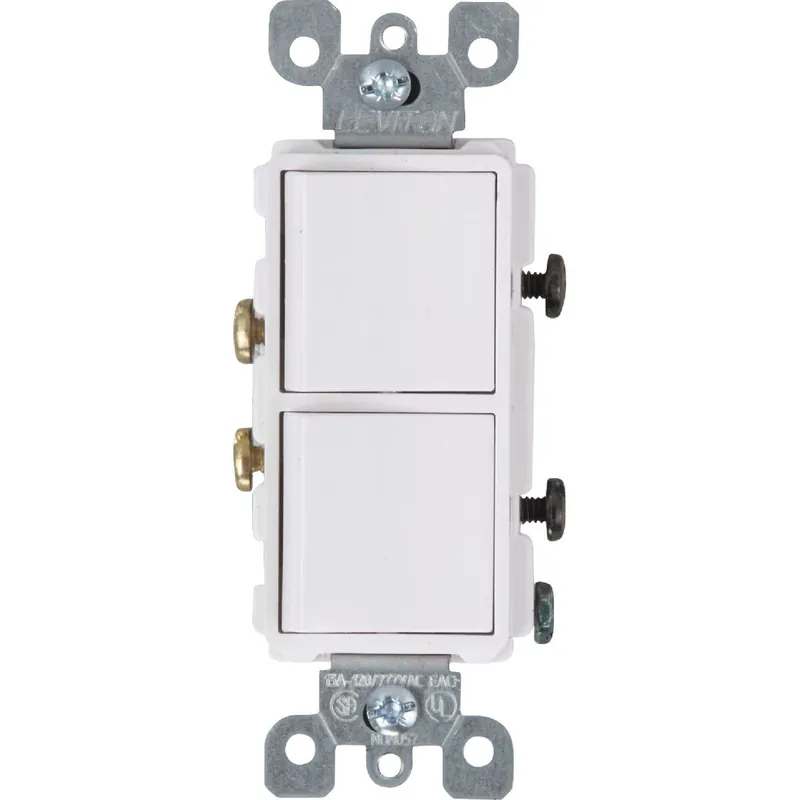 Leviton R62-5634-WS Single Pole White 15A Duplex Switch