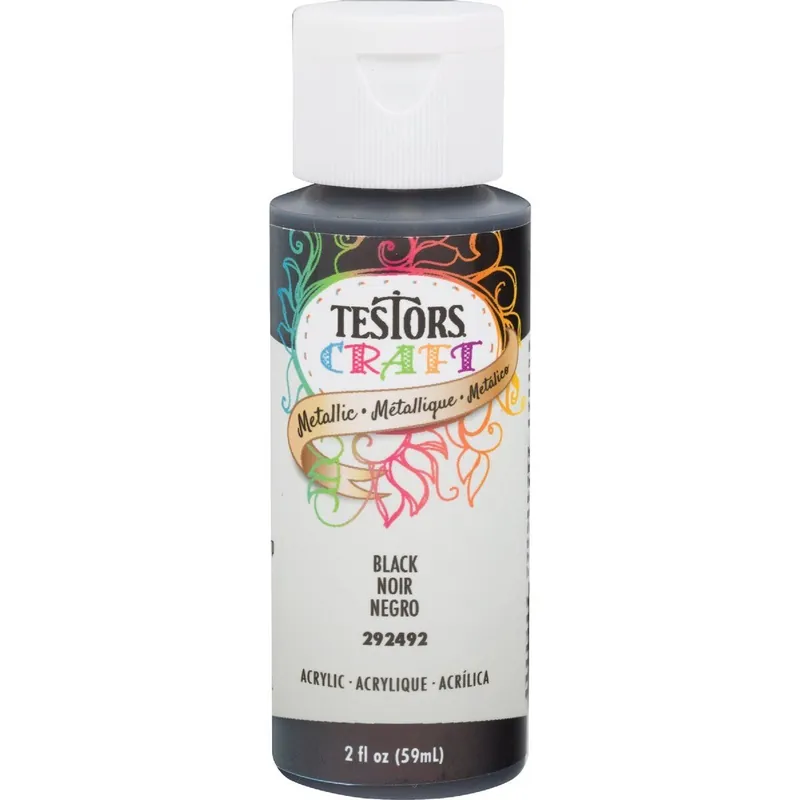 Testors 292492 Acrylic Metallic Craft Paint Black