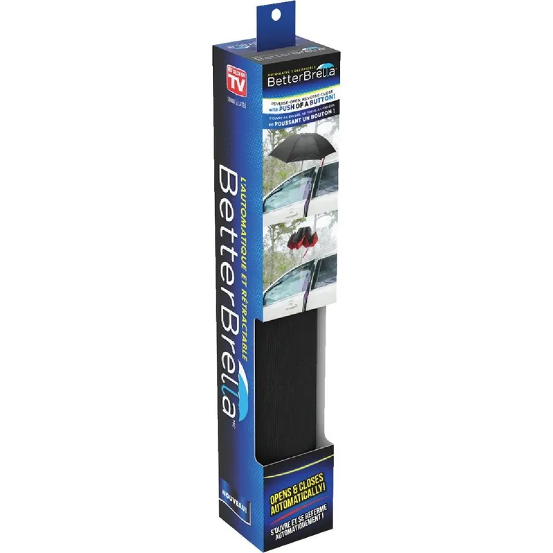 Better Brella 1673 Reverse-Open Automatic 40 In. Collapsible Umbrella, Black