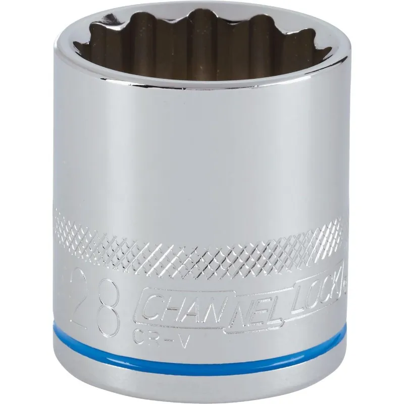 Channellock 351059 1/2 In. Drive 28 mm 12-Point Shallow Metric Socket