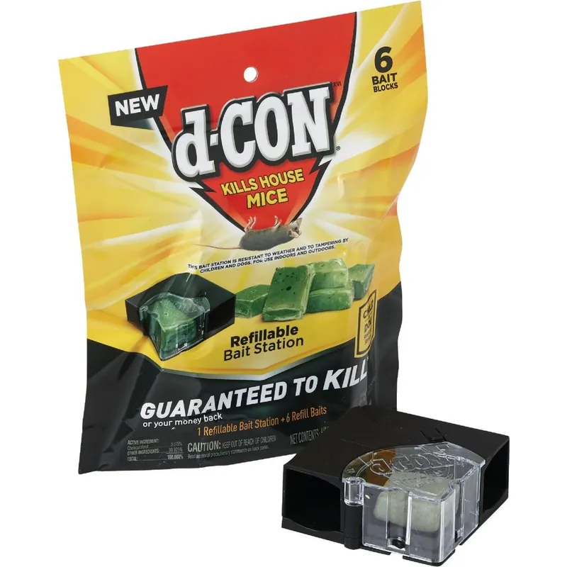 dCON 1920098665 D-Con Refillable Corner Fit Mouse Bait Station (6-Refill)
