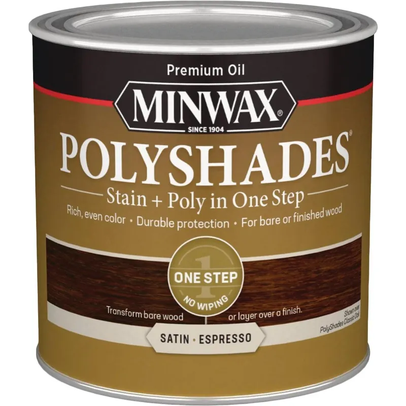 Minwax 213974444 Polyshades 1/2 Pt. Satin Stain & Finish Polyurethane In 1-Step Espresso