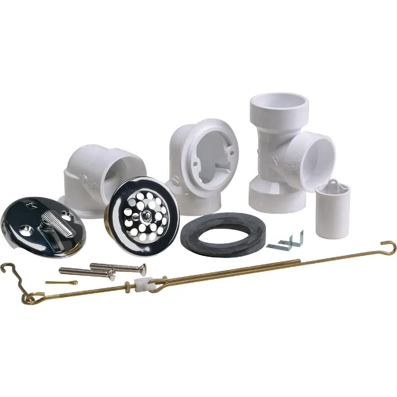 Keeney 641PVC Schedule 40 PVC Triplever Half Pack Bath Drain Kit with Polished Chrome Trim