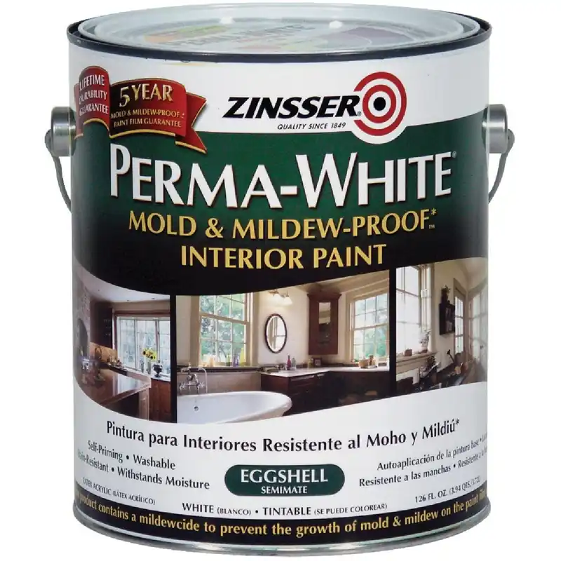 Zinsser 2771 Perma-White White-Tintable Eggshell Gallon Mildew Paint