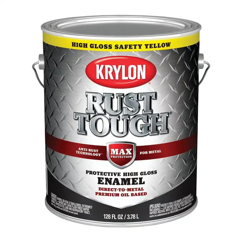 Krylon K09736008 Rust Tough Gloss Anti-Rust Safety Color Rust Control Enamel Safety Yellow 1 Gal.
