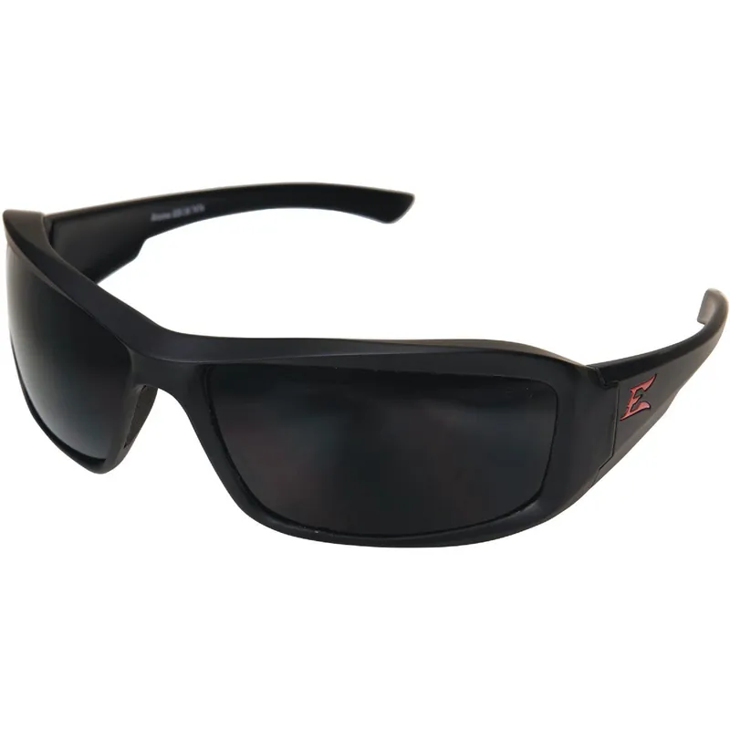 Edge Eyewear XB136 Brazeau Matte Black Frame Safety Glasses with Smoke Lenses