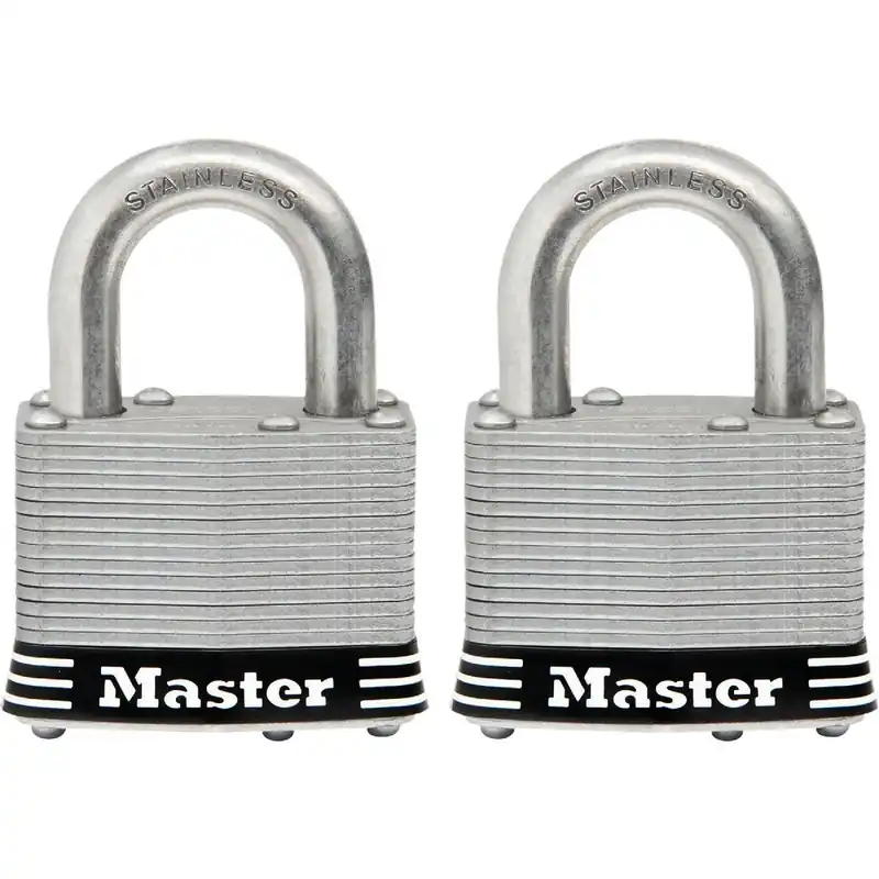 Master Lock 5SSTHC Keyed Padlock 2 In. Laminated Stainless Steel (2-Pack)