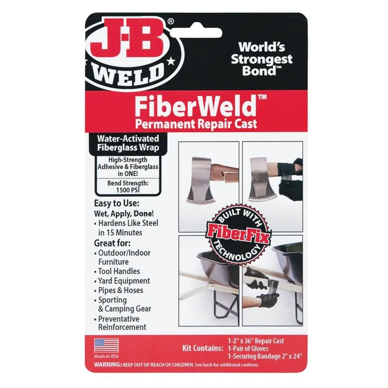 J-B Weld 38236 FiberWeld Permanent Repair Cast 2 In. x 36 In. Black Fiberglass Wrap