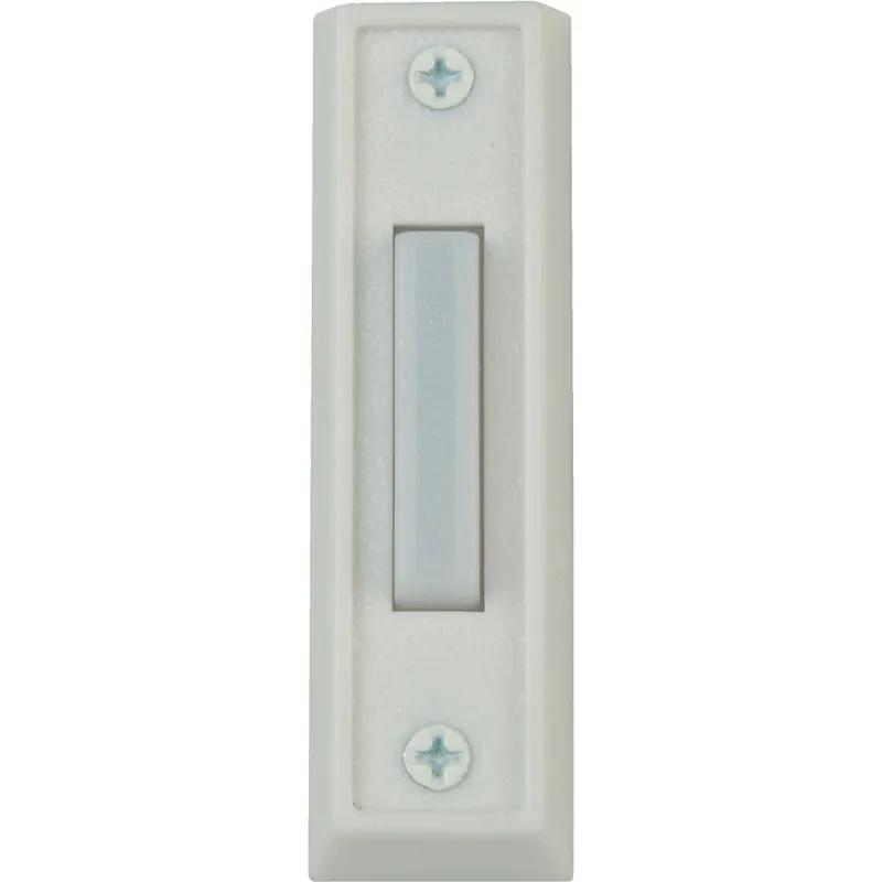 Heath Zenith SL-315-1-00 Wired White Plastic LED Lighted Doorbell Push-Button