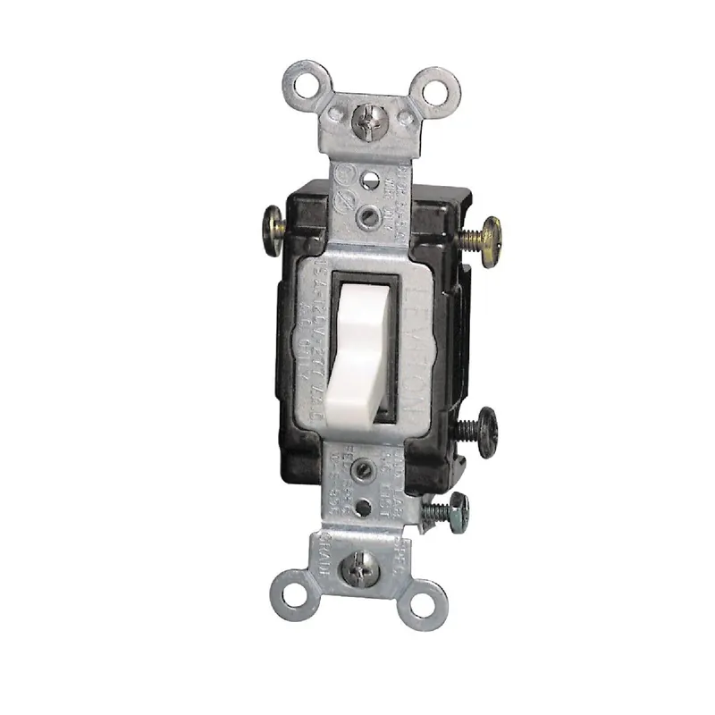 Leviton S08-CS315-2WS Toggle White 15A Grounding Quiet 3-Way Switch