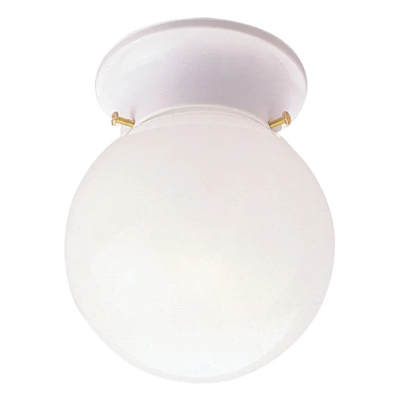 Home Impressions ICL9WH 6 In. White Incandescent Flush Mount Ceiling Light Fixture