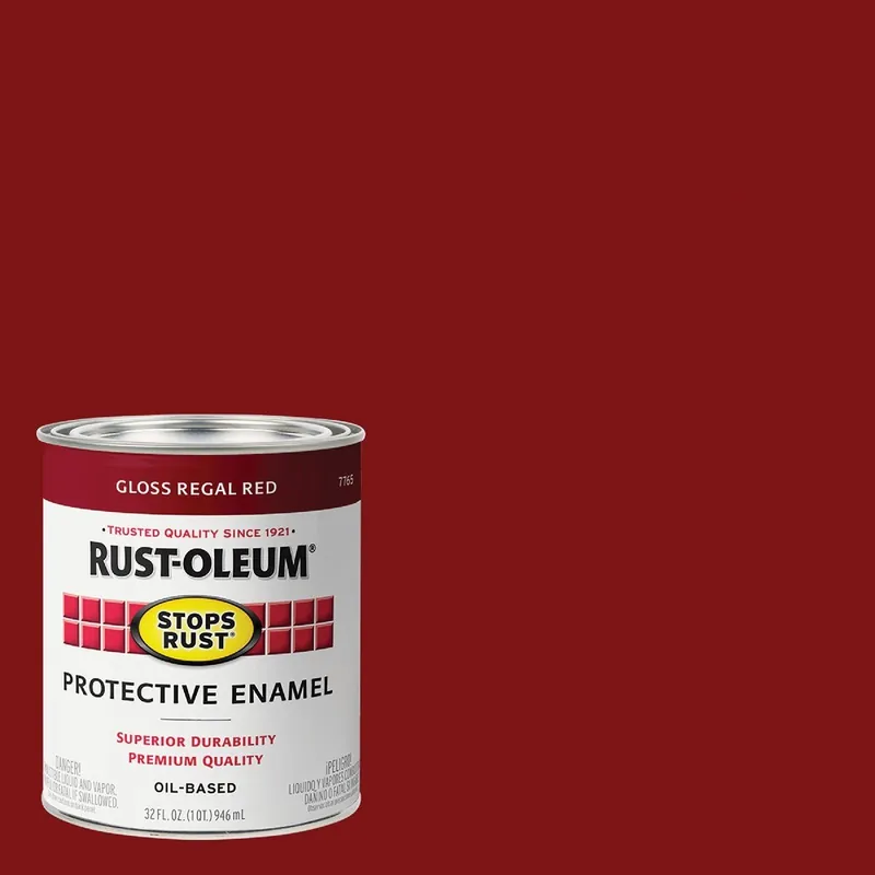 Rust-Oleum 7765502 Stops Rust Oil Based Gloss Protective Rust Control Enamel Regal Red 1 Qt.