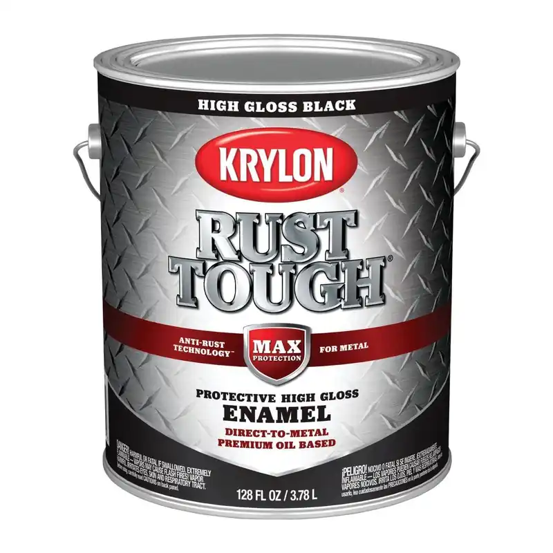 Krylon K09730008 Rust Tough Oil-Based Gloss Rust Control Enamel Black 1 Gal.