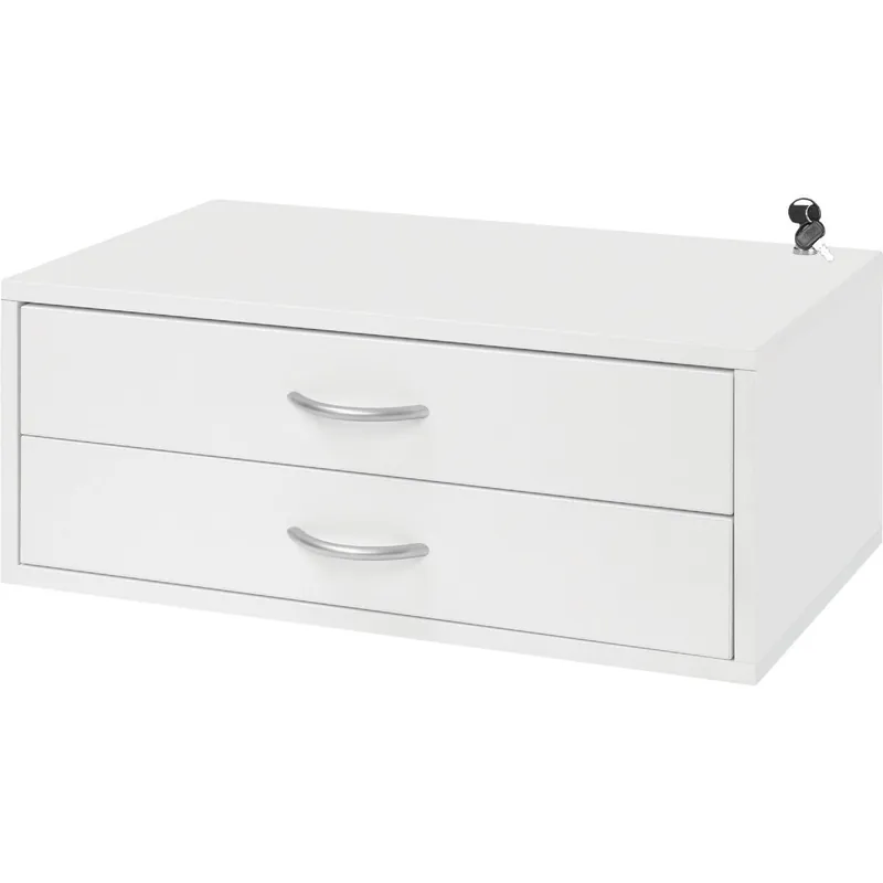 Organized Living 7315122411 FreedomRail Double Hung 2-Drawer White Organization Box