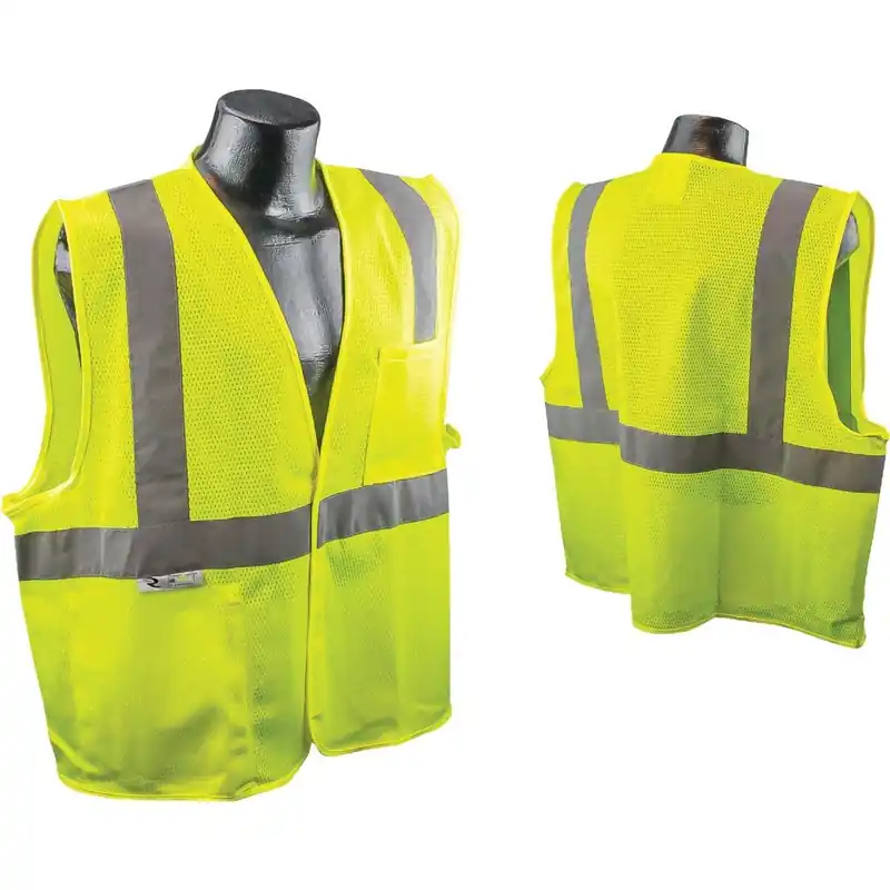Safety Works SW46206-O Hi Vis Lime Mesh Safety Vest 1 Size Fits Most