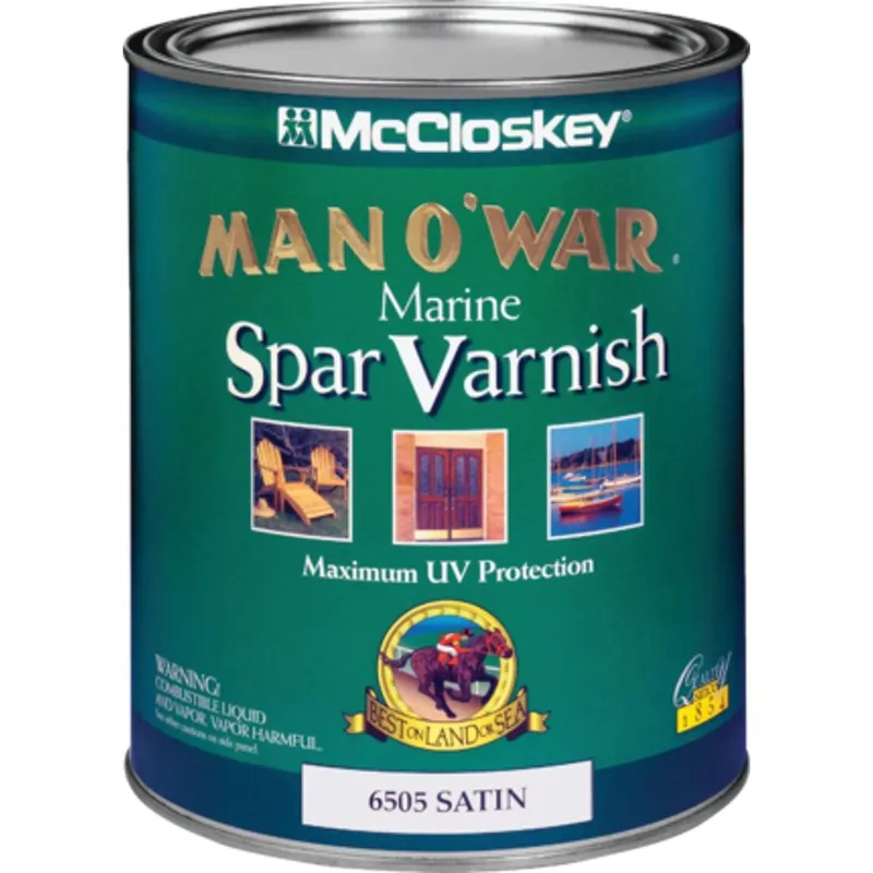 McCloskey 080.0006505.005 Man O'War VOC Satin Spar Interior & Exterior Varnish Quart