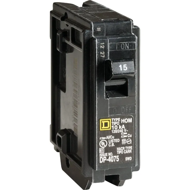 Square D HOM115CP Homeline 15A Single-Pole Standard Trip Circuit Breaker