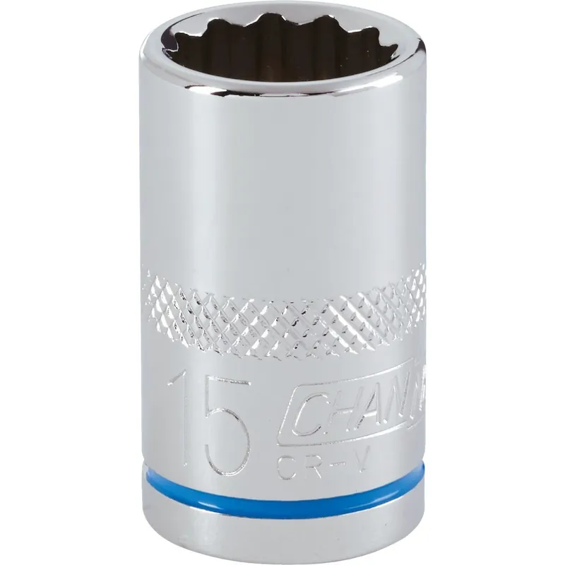 Channellock 397652 1/2 In. Drive 15 mm 12-Point Shallow Metric Socket