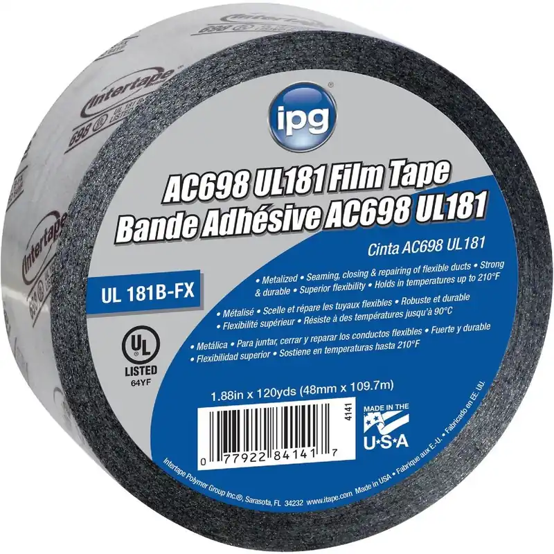 Intertape 4141 AC698 UL 181 Film Foil Tape 2 Inch x 120 Yd