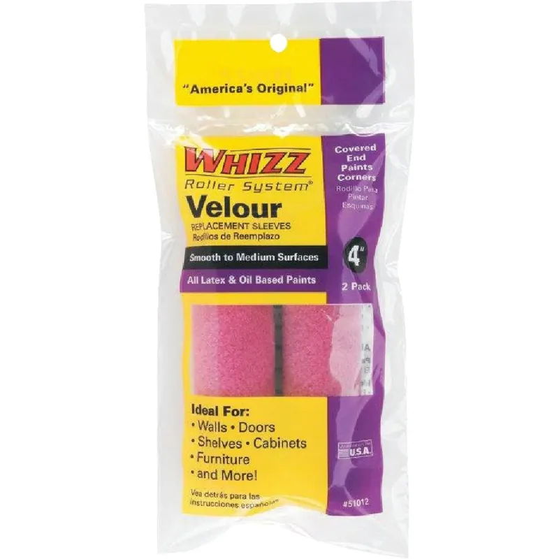 Whizz 51012 Purple Velour 4 In. x 3/16 In. Specialty Roller Cover (2-Pack)