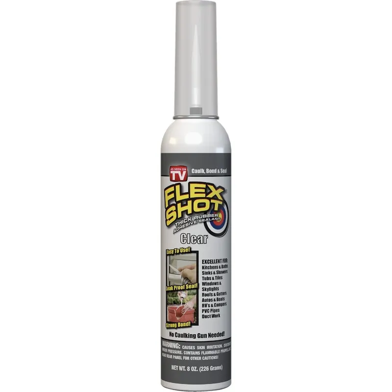 Flex Seal FSH8C-4 Flex Shot 8 Oz Adhesive Rubber Sealant Clear