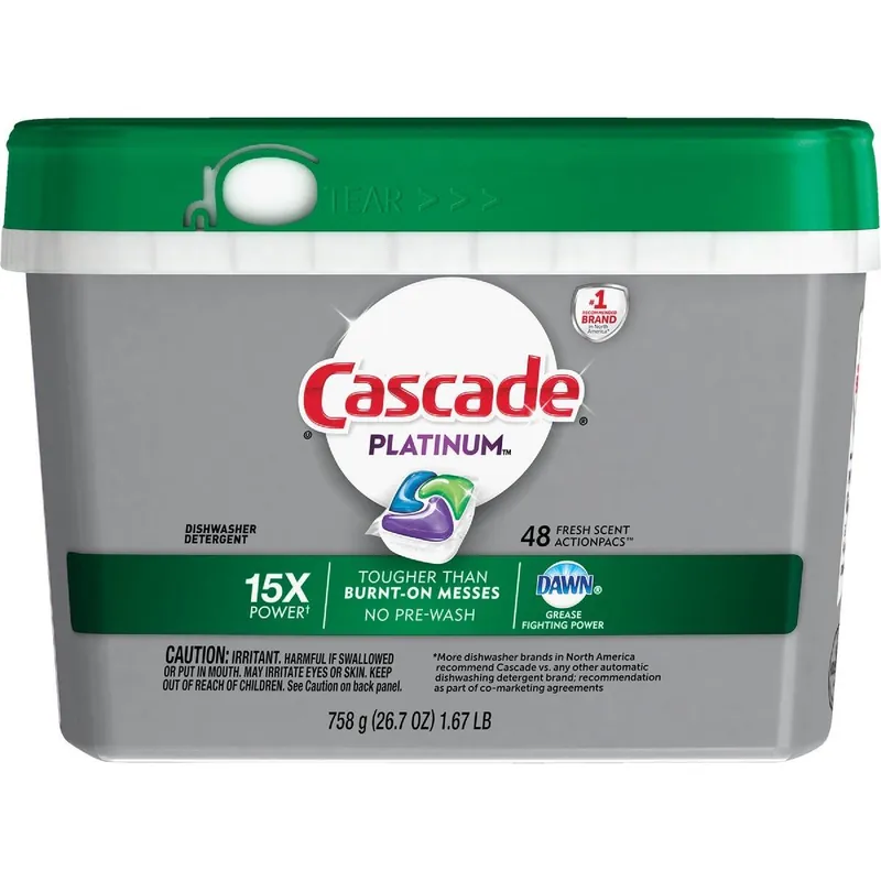 Cascade 97725 Platinum Action Pacs Fresh Dishwasher Detergent Tabs (48 Count)