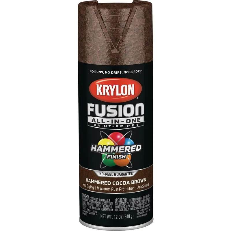Krylon K02785007 Fusion All-In-One Hammered Spray Paint & Primer Cocoa Brown