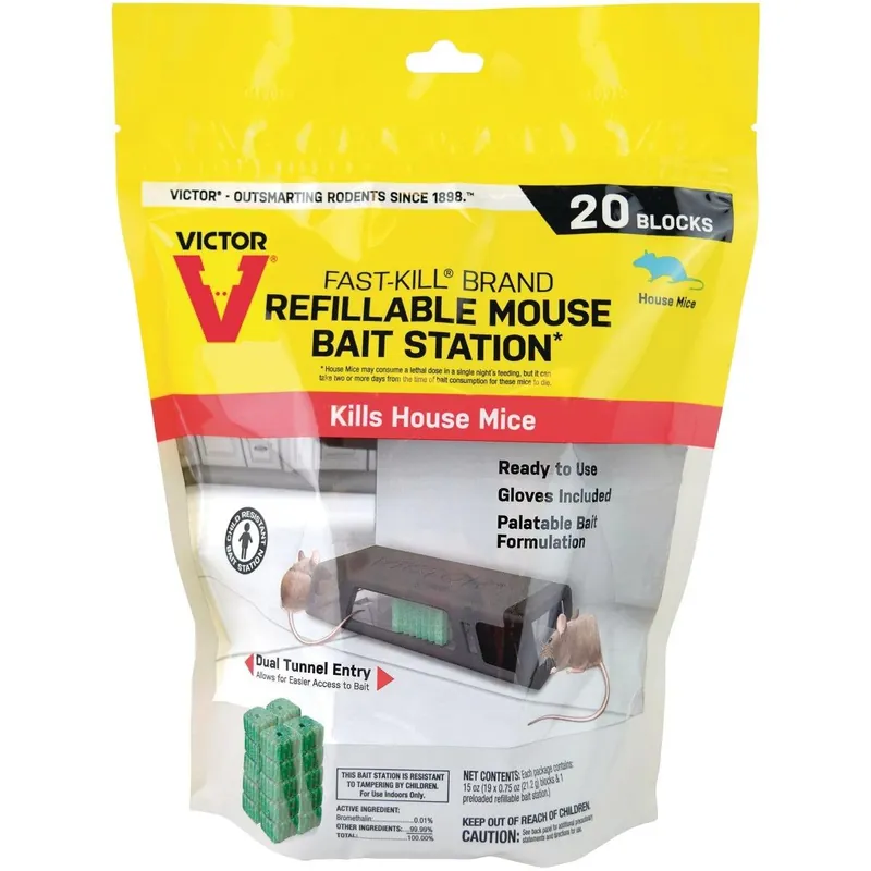 Victor M923 Fast-Kill Refillable Mouse Bait Station (20-Refill)