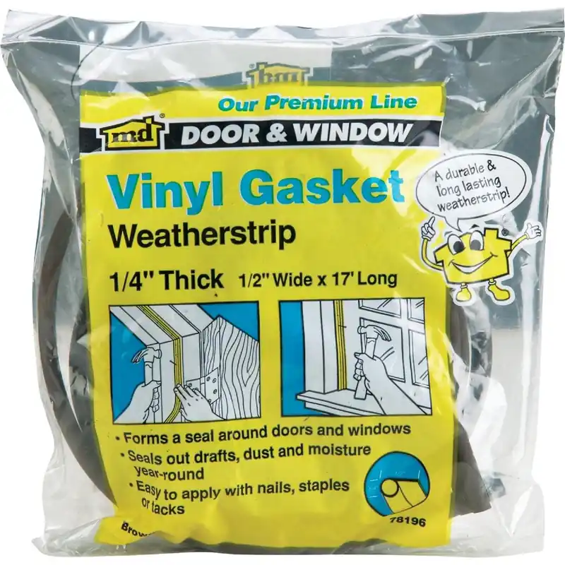 M-D 78196 1/2 In. x 17 Ft. Brown Door Jamb Weatherstrip