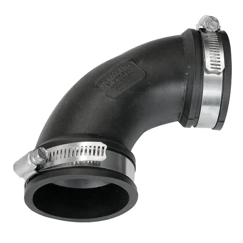 Fernco PQL-200 FJSPQL-200 Flexible 2 In. 90 Deg. Flexible Repair PVC Sewer & Drain Elbow (1/4 Bend)
