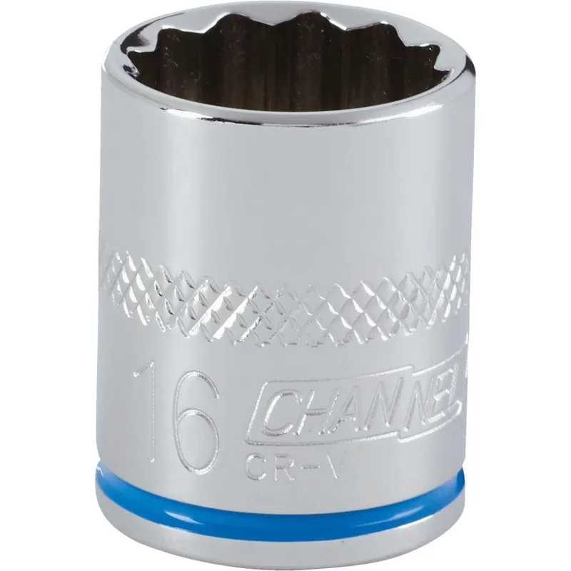 Channellock 347019 3/8 In. Drive 16 mm 12-Point Shallow Metric Socket