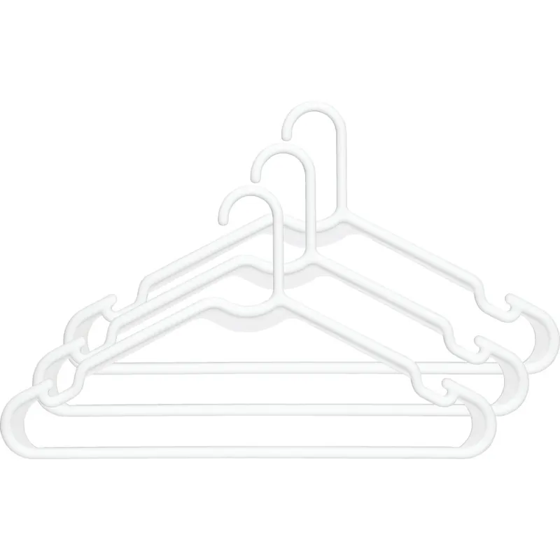 Whitmor 6345-9029-3-WHT Heavy Duty White Tubular Plastic Clothes Hanger (3-Pack)