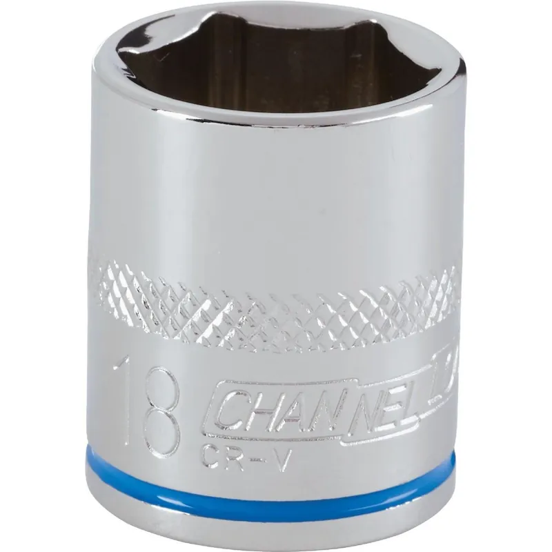 Channellock 302730 3/8 In. Drive 18 mm 6-Point Shallow Metric Socket