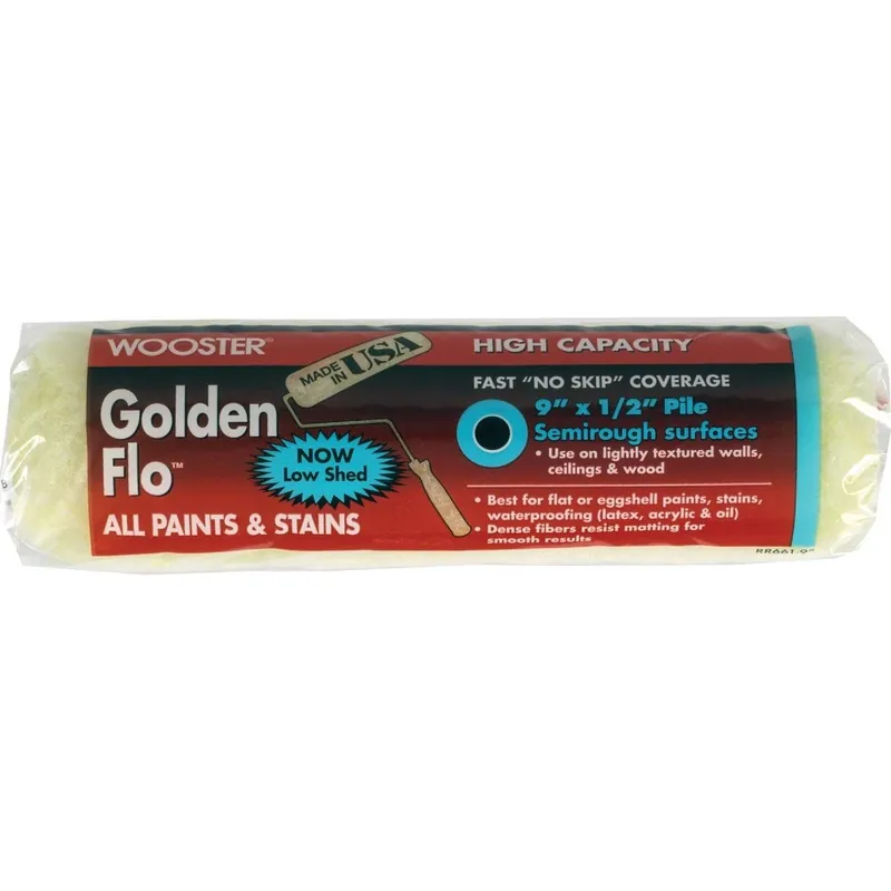 Wooster Brush RR661-9 Golden Flo 9 In. x 1/2 In. Knit Fabric Roller Cover