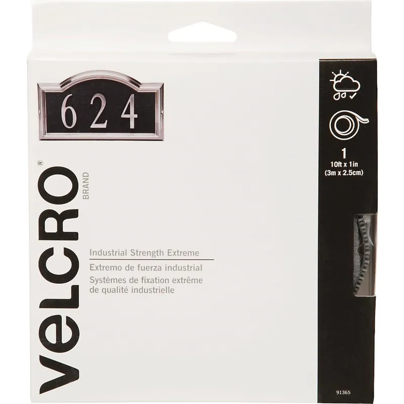 Velcro 91365 VELCRO Brand 1 In. x 10 Ft. Titanium Industrial Strength Extreme Hook & Loop Roll