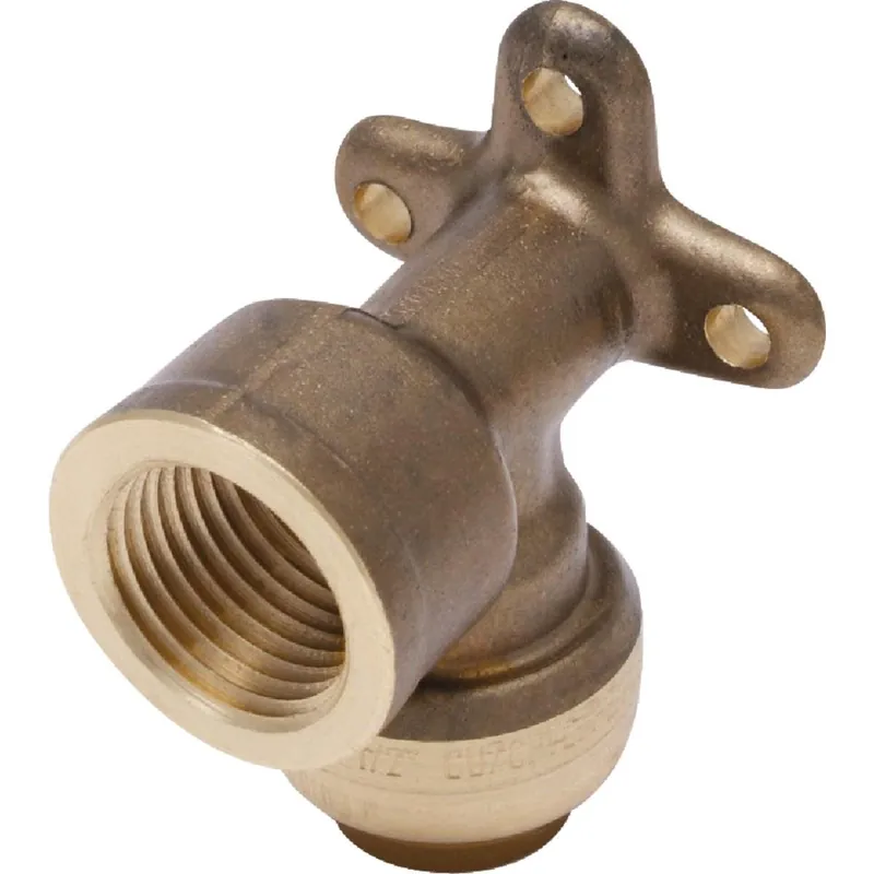 SharkBite U340LFA 3/4 In. PTC x 3/4 In. FPT 90 Deg. Push-to-Connect Drop Ear Brass Elbow (1/4 Bend)
